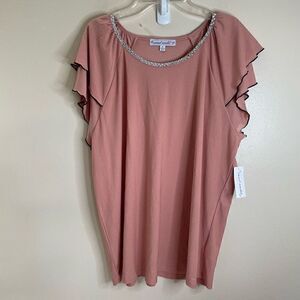 New! Sweet Violet| Rhinestone neckline